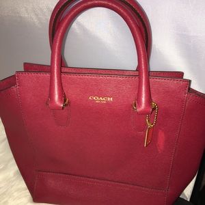 Coach small tote plum/pink
